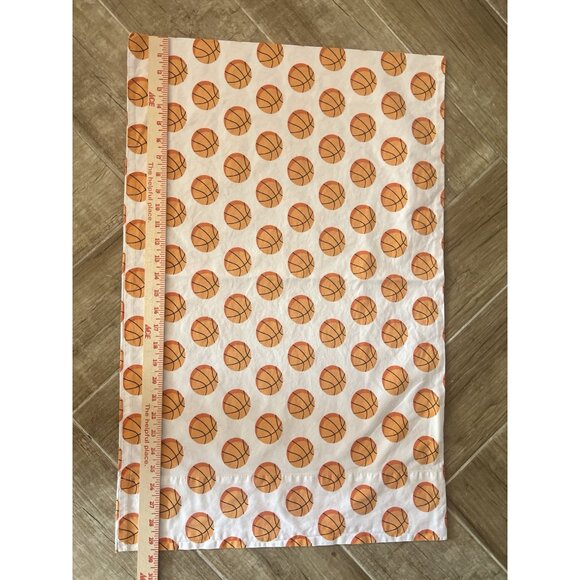 Basketball Pillowcases Land Of Nod Standard 19" x 9.5"100% Organic Cotton Sport - Picture 7 of 7